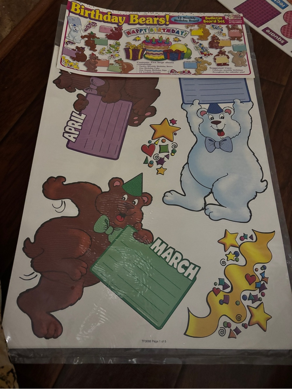 Birthday Bears Bulletin board.  Vintage Teachers Friend